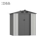 KingSuper series metal garden shed with Gable roof beige gray 6x5ft