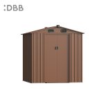 KingSuper series metal garden shed with Gable roof brown 6x4ft