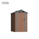 KingSuper series metal garden shed with Gable roof brown gray 4x6ft