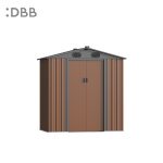 KingSuper series metal garden shed with Gable roof brown gray 6x4ft 1