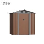 KingSuper series metal garden shed with Gable roof brown gray 6x5ft
