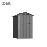KingSuper series metal garden shed with Gable roof gray 4x6ft