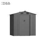KingSuper series metal garden shed with Gable roof gray 6x6ft