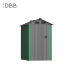 KingSuper series metal garden shed with Gable roof green gray 4x6ft