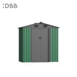 KingSuper series metal garden shed with Gable roof green gray 6x4ft 1