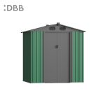 KingSuper series metal garden shed with Gable roof green gray 6x5ft