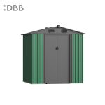 KingSuper series metal garden shed with Gable roof green gray 6x6ft