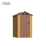 KingSuper series metal garden shed with Gable roof yellow brown 4x6ft