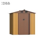 KingSuper series metal garden shed with Gable roof yellow brown 6x5ft