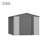 KingSuper series metal garden shed with Gable roof beige gray 8x10ft