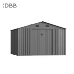 KingSuper series metal garden shed with Gable roof gray 10x10ft