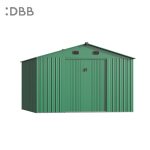 KingSuper series metal garden shed with Gable roof green 10x10ft