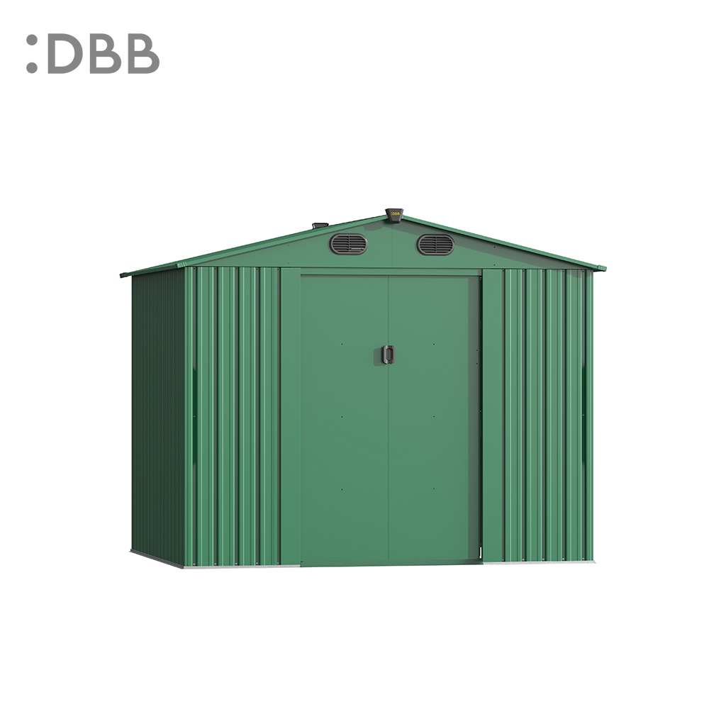 KingSuper series metal garden shed with Gable roof green 8x6ft 2