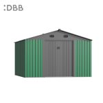 KingSuper series metal garden shed with Gable roof green gray 10x10ft