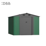KingSuper series metal garden shed with Gable roof green gray 8x10ft