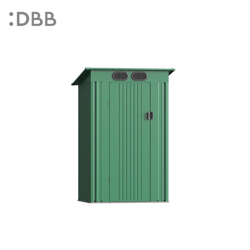KingSuper series metal garden shed with Pent roof green 4x3ft 2
