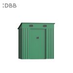 KingSuper series metal garden shed with Pent roof green 6x4ft 1