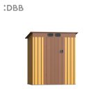 KingSuper series metal garden shed with Pent roof yellow brown 5x3ft 2
