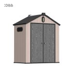 Kingcenter series Intelligent Plastic Sheds with Gable roof Acorn powder 6x4ft 3