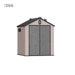 Kingcenter series Intelligent Plastic Sheds with Gable roof Acorn powder 6x6ft