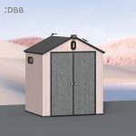 Kingcenter series Intelligent Plastic Sheds with Gable roof Acorn powder 6x6ft 2 1