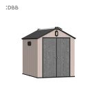 Kingcenter series Intelligent Plastic Sheds with Gable roof Acorn powder 6x8ft 1