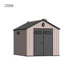 Kingcenter series Intelligent Plastic Sheds with Gable roof Acorn powder 8x10ft 2