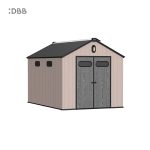 Kingcenter series Intelligent Plastic Sheds with Gable roof Acorn powder 8x12ft 2