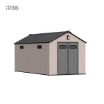 Kingcenter series Intelligent Plastic Sheds with Gable roof Acorn powder 8x16ft 1