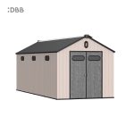 Kingcenter series Intelligent Plastic Sheds with Gable roof Acorn powder 8x20ft 1