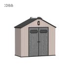 Kingcenter series Intelligent Plastic Sheds with Gable roof Acorn powder 8x4ft 3