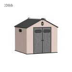 Kingcenter series Intelligent Plastic Sheds with Gable roof Acorn powder 8x8ft 4