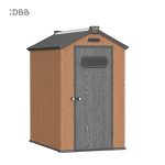 Kingcenter series Intelligent Plastic Sheds with Gable roof Warm brown 4x6ft 4