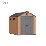 Kingcenter series Intelligent Plastic Sheds with Gable roof Warm brown 6x10ft 3