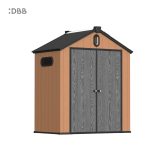 Kingcenter series Intelligent Plastic Sheds with Gable roof Warm brown 6x4ft 1