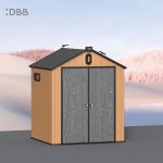 Kingcenter series Intelligent Plastic Sheds with Gable roof Warm brown 6x6ft 3 1
