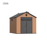 Kingcenter series Intelligent Plastic Sheds with Gable roof Warm brown 8x10ft 3
