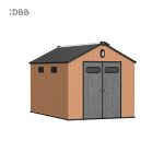 Kingcenter series Intelligent Plastic Sheds with Gable roof Warm brown 8x12ft 1