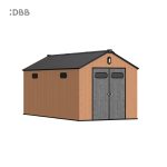Kingcenter series Intelligent Plastic Sheds with Gable roof Warm brown 8x16ft 1