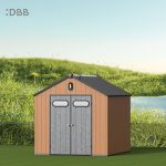 Kingcenter series Intelligent Plastic Sheds with Gable roof Warm brown 8x8ft 2 1