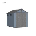 Kingcenter series Intelligent Plastic Sheds with Gable roof blue ashes 6x10ft 3