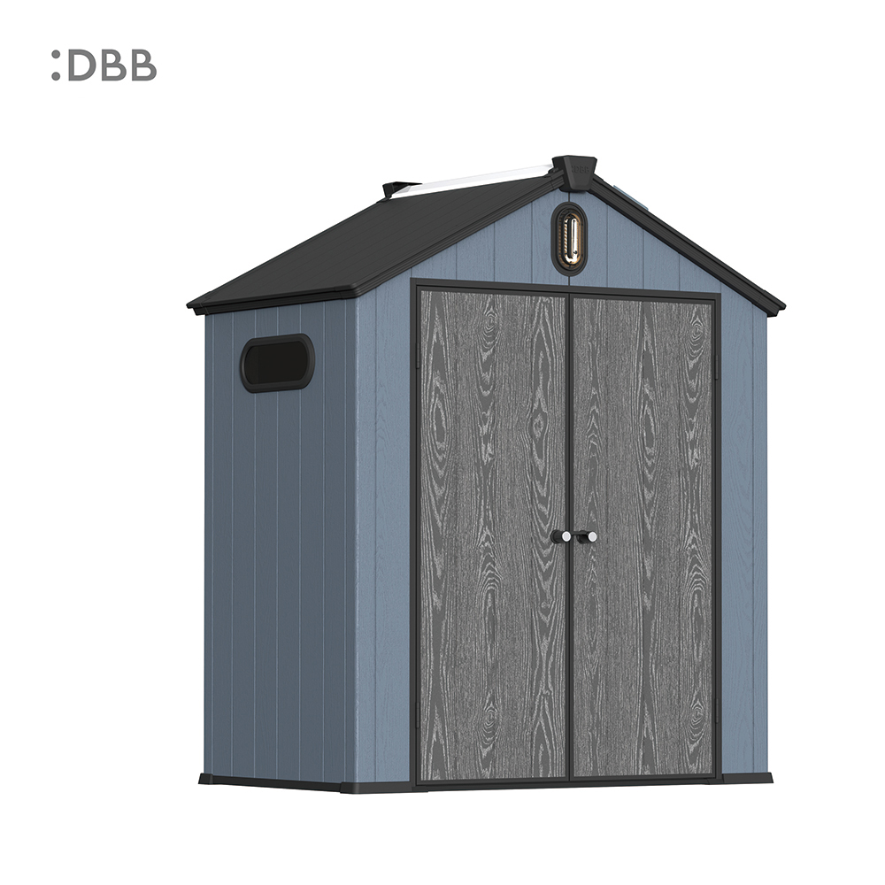Kingcenter series Intelligent Plastic Sheds with Gable roof blue ashes 6x4ft 1