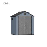 Kingcenter series Intelligent Plastic Sheds with Gable roof blue ashes 6x6ft 3