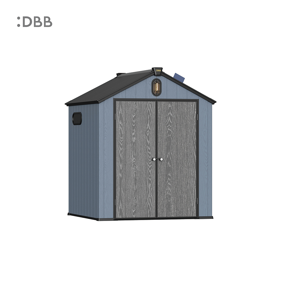 Kingcenter series Intelligent Plastic Sheds with Gable roof blue ashes 6x6ft 4