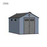 Kingcenter series Intelligent Plastic Sheds with Gable roof blue ashes 8x12ft 1