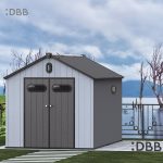 Kingcenter series Intelligent Plastic Sheds with Gable roof blue ashes 8x12ft 2