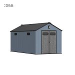 Kingcenter series Intelligent Plastic Sheds with Gable roof blue ashes 8x16ft 2