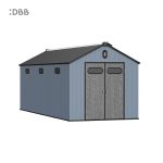 Kingcenter series Intelligent Plastic Sheds with Gable roof blue ashes 8x20ft 1