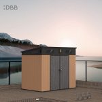 Kingcenter series Intelligent Plastic Sheds with Pent roof Warm brown 8x6ft