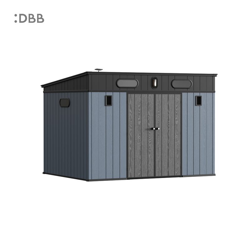 Kingcenter series Intelligent Plastic Sheds with Pent roof blue ashes